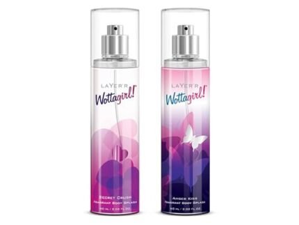 Wottagirl Secret Crush & Amber Kiss Body Splash Combo | Body Mist for Women | Long-Lasting Fruity, Floral & Musk Fragrance Duo | 60ml x 2