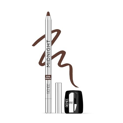 RENEE Midnight Kohl Pencil- Brown | Waterproof, Smudge-proof Kajal With Sharpener | Matte Finish, Long-lasting Upto 24 Hours | One-swipe Application With Vitamin E | 1.5 g RENEE Midnight Kohl Pencil- Brown | Waterproof, Smudge-proof Kajal With Sharpener | Matte Finish, Long-lasting Upto 24 Hours | One-swipe Application With Vitamin E | 1.5 g