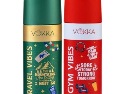 Vokka Vibes Deodorant Body Spray Combo Pack 300ml – 150ml x 2 | Gym & Travel Vibes | Unisex Long Lasting Deo | Strong & Fresh Fragrance for Gym & Travel | Daily Use Perfume Bodyspray for Men & Women
