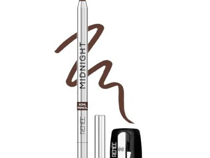 RENEE Midnight Kohl Pencil- Brown | Waterproof, Smudge-proof Kajal With Sharpener | Matte Finish, Long-lasting Upto 24 Hours | One-swipe Application With Vitamin E | 1.5 g