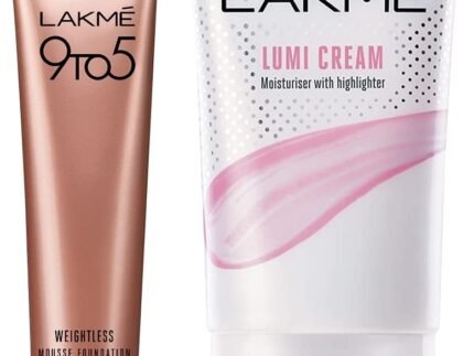 LAKMÉ Lumi Cream for All Skin types, 30 gm & 9 to 5 Weightless Mousse Foundation Mini, Beige Vanilla, Natural Matte Finish Cream Foundation - Long Lasting Full Coverage Face Makeup, 6 g