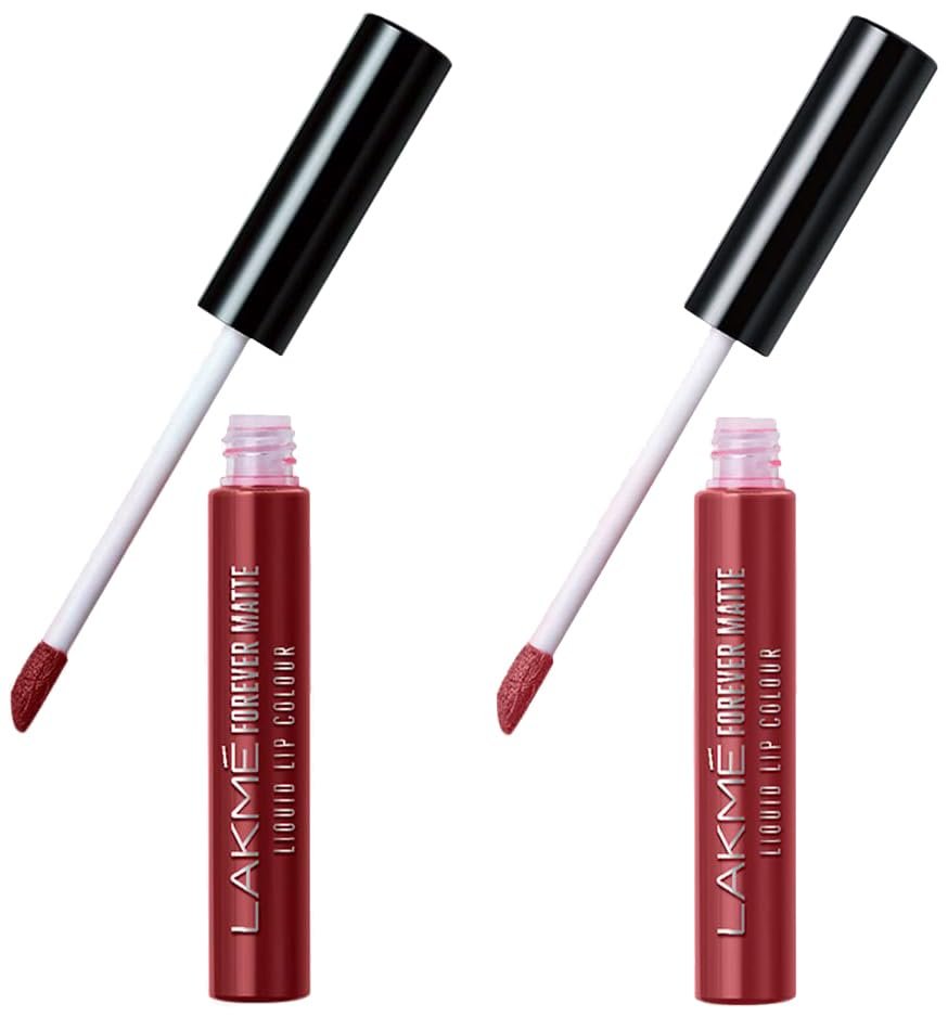 LAKMÉ Forever Matte Liquid Lip Color – 34 Brown Sheer & Lakme Forever Matte Liquid Lip 35 Rose Wood Combo LAKMÉ Forever Matte Liquid Lip Color – 34 Brown Sheer & Lakme Forever Matte Liquid Lip 35 Rose Wood Combo