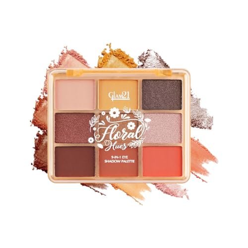 Glam21 Floral Hues 9 In 1 Eyeshadow Palette | Highly Pigmented | Easy To Carry | Multicolor | Matte and Shimmers | Super-Blendable | Smudge-Proof (7.2 gm) | 06- Sunflower Glam21 Floral Hues 9 In 1 Eyeshadow Palette | Highly Pigmented | Easy To Carry | Multicolor | Matte and Shimmers | Super-Blendable | Smudge-Proof (7.2 gm) | 06- Sunflower