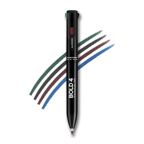 RENEE Bold 4-4-in-1 Kajal – Four Shades Black, Brown, Teal & Blue | Matte Finish | Rich Color Payoff | One-stroke Application | Travel Friendly | Easy to Use RENEE Bold 4-4-in-1 Kajal – Four Shades Black, Brown, Teal & Blue | Matte Finish | Rich Color Payoff | One-stroke Application | Travel Friendly | Easy to Use
