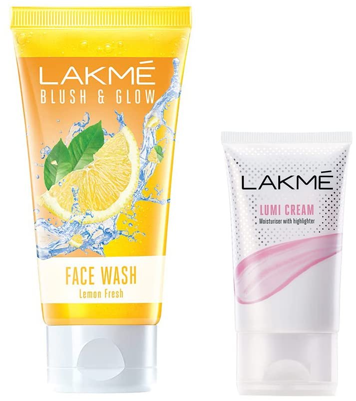 Lakme Lumi Cream,Moisturizer with highlighter, Enriched with Niacinamide for all skin type,30 gm & Lakme Blush & Glow Lemon Freshness Gel Face Wash with Lemon Extracts, 100 g Lakme Lumi Cream,Moisturizer with highlighter, Enriched with Niacinamide for all skin type,30 gm & Lakme Blush & Glow Lemon Freshness Gel Face Wash with Lemon Extracts, 100 g