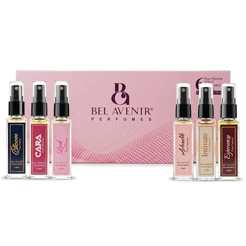 Bel Avenir Women’s Trial Kit | Long Lasting Perfume for Women | 6 Premium Fragrances | Pocket Friendly Perfume Kit for all Moods and Occasions | 6x8ml Bel Avenir Women’s Trial Kit | Long Lasting Perfume for Women | 6 Premium Fragrances | Pocket Friendly Perfume Kit for all Moods and Occasions | 6x8ml