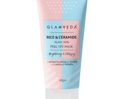 Glamveda Rice & Ceramide Korean Glass Skin Peel off Mask | Reduces Signs of Ageing | For Dry & Dull Skin Brightening & Even Tones Complexion | Peel off Face Mask for Men & Women | 60gm