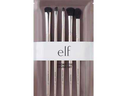 e.l.f. Smoky Eye Brush Kit, Synthetic, 5Piece Set (82021) (Brush Handle Color May Vary)
