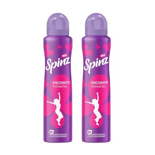 SpinZ New Enchante Perfumed Aerosol Deo For Women, Long Lasting Freshness,200Ml X 2 (Pack Of 2) SpinZ New Enchante Perfumed Aerosol Deo For Women, Long Lasting Freshness,200Ml X 2 (Pack Of 2)