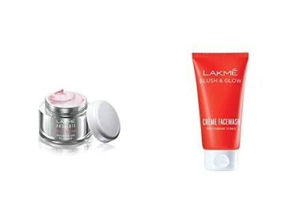 LAKMÉ 30 SPF Absolute Perfect Radiance Skin Lightening/Brightening Day Cream, 50G & Strawberry Creme Face Wash For Dry, Oily Skin, 100G,1Count