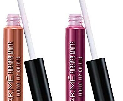 LAKMÉ Forever Matte Liquid Lip Colour, Nude Latte, 5.6ml & LAKMÉ Forever Matte Liquid Lip Colour, Wine Glow, 5.6ml