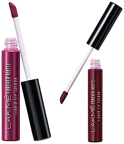 LAKMÉ Forever Matte Liquid Lip Colour, Wine Glow, 5.6ml & LAKMÉ Forever Matte Liquid Lip Colour, Wine Touch, 5.6ml LAKMÉ Forever Matte Liquid Lip Colour, Wine Glow, 5.6ml & LAKMÉ Forever Matte Liquid Lip Colour, Wine Touch, 5.6ml