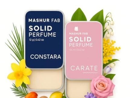 MASHUR FAB Solid Perfume Combo – Soiree & Antonia | 2-Pack Alcohol-Free Natural Cologne | Long-Lasting Fragrance for Men & Women | Citrus, Floral & Woody Notes | 12g Each (Bergamot, Mimosa flower)