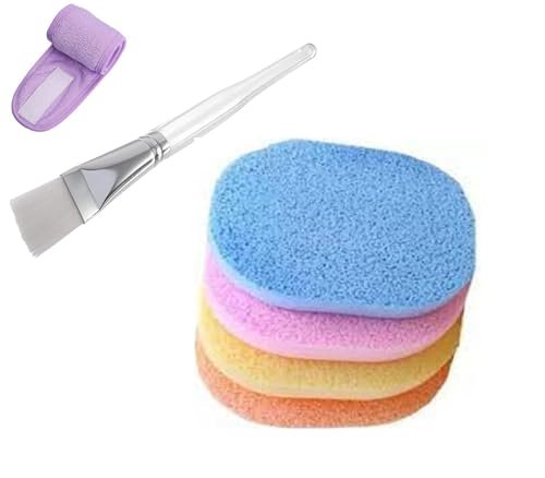 Face Pack Brush and Face Cleaning Sponge Combo Facial Mask Brush Facemask Applicator Brush Cosmetic Foundation Makeup Brush for Men and Women Face Pack Brush and Face Cleaning Sponge Combo Facial Mask Brush Facemask Applicator Brush Cosmetic Foundation Makeup Brush for Men and Women