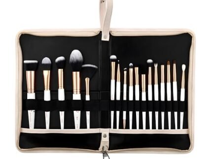 London Prime 17-Piece Professional Makeup Brush Set – Complete Kit with Foundation, Concealer, Eyeshadow, Powder, Blush, Contour, Highlighter, Eyeliner, Lip, Blending & Face Brushes set.