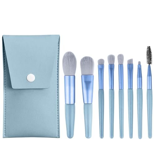 Gleva 8 Pcs Brush Set With Pouch, Makeup Brushes Premium Synthetic Kabuki Foundation, Concealers, Eye Shadows Professional Blush, Face Powder, Highlighter, Contour, Blending Eyeliner (Blue) Gleva 8 Pcs Brush Set With Pouch, Makeup Brushes Premium Synthetic Kabuki Foundation, Concealers, Eye Shadows Professional Blush, Face Powder, Highlighter, Contour, Blending Eyeliner (Blue)
