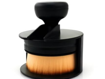 Gleva Foundation Makeup Brush, Kabuki Hexagon Face Blush Liquid Powder Foundation Brush for Blending Liquid, Cream or Flawless Powder Cosmetics with Protective Case (Black 01)