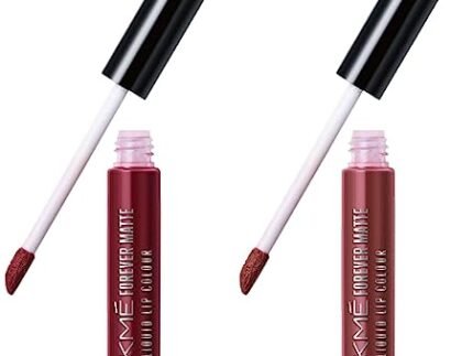 LAKMÉ Forever Matte Liquid Lip Colour, Nude Dream, 5.6 Ml & Lakmé Forever Matte Liquid Lip Colour, Red Sangria, 5.6 Ml