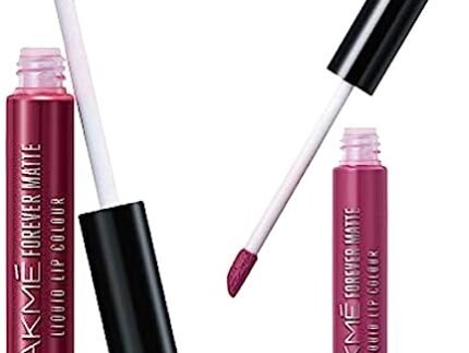 LAKMÉ Forever Matte Liquid Lip Colour, Red Wine, 5.6ml & Lakme Forever Matte Liquid Lip Colour, Fuschia Chic, 5.6 ml