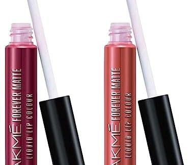 LAKMÉ Forever Matte Liquid Lip Colour, Red Wine, 5.6 Ml & Lakme Forever Matte Liquid Lip Colour, Coral Sense, 5.6 Ml