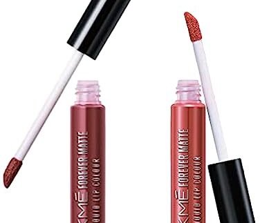 LAKMÉ Forever Matte Liquid Lip Colour, Nude Dream, 5.6ml & LAKMÉ Forever Matte Liquid Lip Colour, Coral Sense, 5.6ml