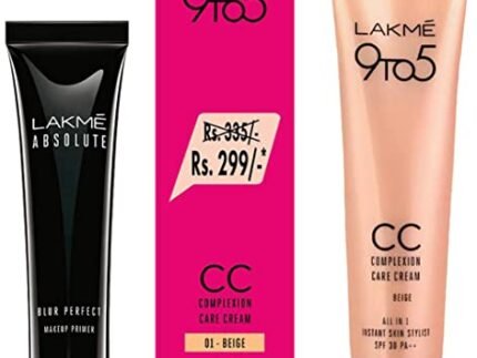 Lakme Absolute Blur Perfect Matte Face Primer, Peach, 10g & Lakme 9 To 5 Complexion Care Face CC Cream, Beige, SPF 30, Conceals Dark Spots & Blemishes, 30 g