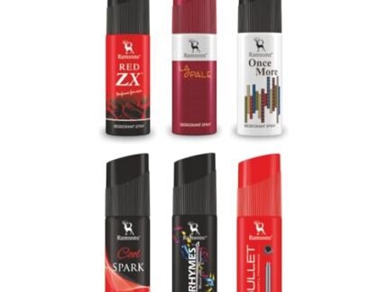 Ramsons – Red Zx, La Opale, Once More, Cool Spark, Rhymes & Bullet Deodorant Spray Combo For All Day Use (6 x 40ml)
