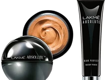 Lakme Absolute Skin Natural Mousse, Golden Light 04, With Spf, Light Texture, Stays Upto 16 Hours, 25 g & Lakme Absolute Blur Perfect Matte Face Primer, Peach, 10g