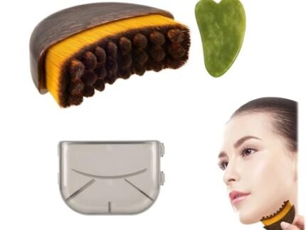 2 Pcs Lymphatic Brush, Facial cleansing brush for face, Lymphatic Contour Face Brush, Facial Brush And Contour Face Brush, Green Scraping Plate And Facial Massage Brush With Storage Box For facial massage and cleansing skincare