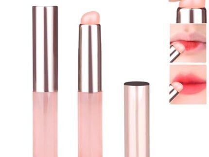 2-Piece Silicone Lip Applicator Set, Silicone Brush for Lipstick, Lip Balm, Lip Gloss, Concealer, Brown, 2 Count