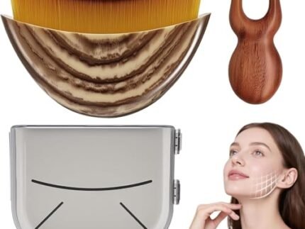 2PCS Lymphatic Contour Face Brush, Gentle Skin Care Accessory, Lymphatic Drainage Massager with Protective Cover, Facial Contouring Tool for Jawline and Cheek Definition