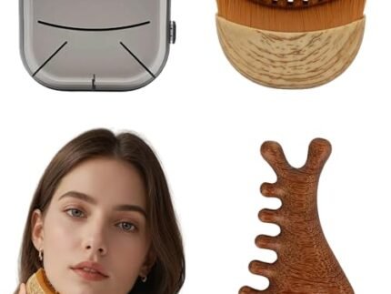 2Pcs Lymphatic Contour Face Brush, Lymphatic Brush, Lymphatic Drainage Tool, Contour Brush, 4-in-1 Facial and Neck Care Set with Soft Bristle Brush and Multi-Function Tool