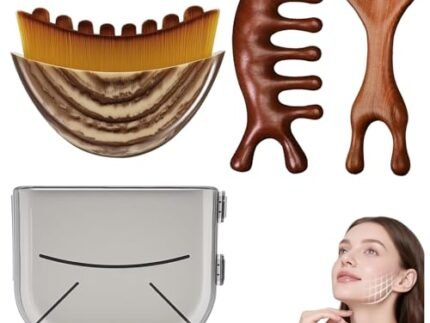 3PCS lymphatic contour face brush, lymphatic drainage tool, Facial Contouring Tool for Jawline and Cheek Definition, Gentle Skin Care Accessory, Lymphatic Drainage Massager with Protective Cover