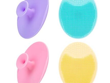 4 Pack Face Scrubber,Soft Silicone Facial Cleansing Brush Face Exfoliator Blackhead Acne Pore Pad Cradle Cap Face Wash Brush for Deep Cleaning Skin Care