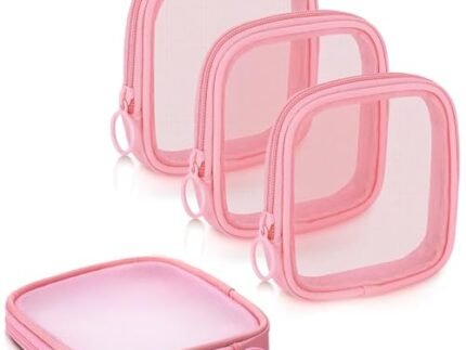 4 Pcs Small Makeup Pouch – Cosmetic Bags for Women, Portable Make up Organizer Bag Toiletry Pouches, Storage Case for Travel Daily Use