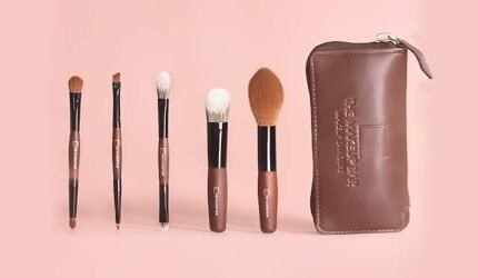 5-Piece Makeup Brush Set with Pouch | Professional, Vegan & Cruelty-Free | Face & Eye Essentials