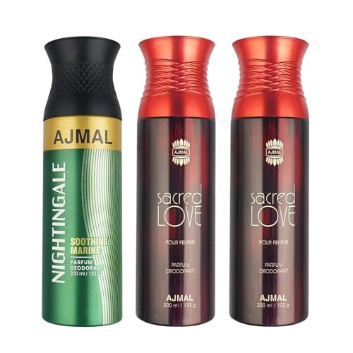 AJMAL Ajmal 1 Nightingale For Men Women And 2 Deodorants Each 200ml Combo Pack Of 3 ‘ Total 600 Ml Parfum AJMAL Ajmal 1 Nightingale For Men Women And 2 Deodorants Each 200ml Combo Pack Of 3 ‘ Total 600 Ml Parfum