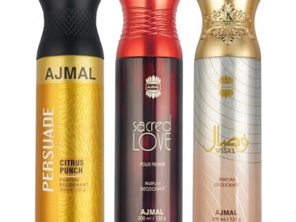 AJMAL Ajmal 1 Persuade For Men Women Sacred Love And Deodorants Each 200 Ml Combo Pack Of 3 ' Total 600