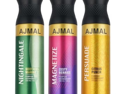 AJMAL Nightingale & Magnetize & Persuade Deodorant Combo Pack of 3 Deodorants 200ml each (Total 600ML) for Men & Women