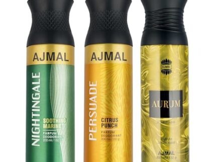 Ajmal Nightingale and Persuade for Men & Women and Aurum Femme for Women Deodorants each 200ML Combo pack of 3 (Total 600ML)