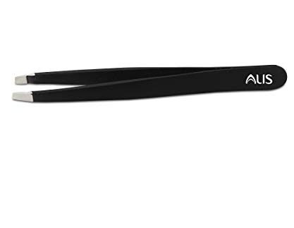Alis Professional Black Square Tip Tweezer for Eyebrow, Eyelash Extensions, Blackhead Removal, Facial Hair (BP-0189)