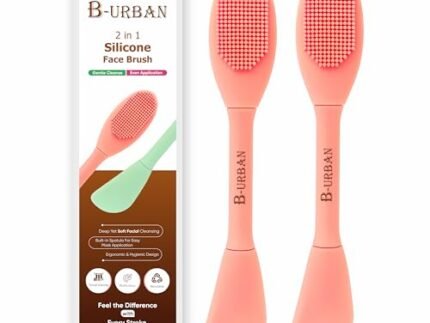 B-URBAN 2-in-1 Silicone Face Brush - Pack of 2 - Dual-Sided Tool for Gentle Cleansing & Mask Application, Travel-Friendly, Hygienic, Reusable - Multicolor