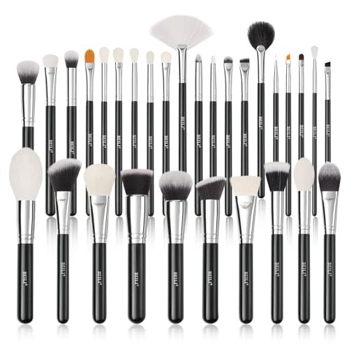 BEILI 30Pcs Professional Makeup Brush Set Original Natural-Synthetic Kabuki Foundation, Face Powder, Highlighter, Contour, Eye Shadow, Eyebrow, Eyeliner, Makeup Tools Kit (Classic Black) BEILI 30Pcs Professional Makeup Brush Set Original Natural-Synthetic Kabuki Foundation, Face Powder, Highlighter, Contour, Eye Shadow, Eyebrow, Eyeliner, Makeup Tools Kit (Classic Black)