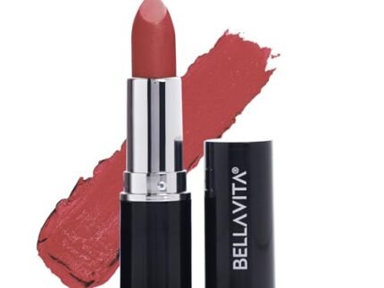 BELLAVITA Comfort Matte Bullet Lipstick| Intense Colour| Creamy Matte Finish| Intense Moisturisation| Smooth Glide| Lipsticks for Women| 4 Hr Stay, Naughty Nude, 4.2 gm