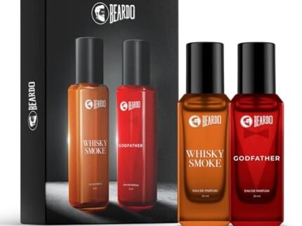 Beardo Whisky Smoke & Godfather Perfume Combo (20 ml x 2) | Spicy, Woody – Oudh Notes of Whisky Smoke & Aromatic, Spicy Notes of Godfather | Lasting Mens Perfume | Ideal gift for men | Rakhi Gift for Brother | Gift for Men