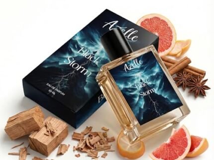 Black Storm Long Lasting Eau de Parfum for Men | Premium Woody Spicy Citrus Musk Fragrance | Strong Masculine Scent for Daily, Office | 50ML EDP