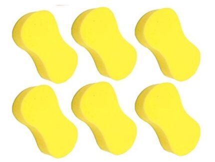CAR SAAZ Super Absorbent Yellow Car Wash Sponges | Sponge for Car and Bike Washing | Multipurpose Cleaning Sponge for Kitchen, Bathroom, Home Cleaning, Walls, Windows and Other Surfaces(Pack of 6)