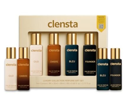 Clensta Luxury Long Lasting Perfume Gift Set for Man Pack of 4 x 20ml Eau De Parfum Combo EDP Perfume Gift Set for Men Boyfriend Husband | Bleu, Founder, Ombre, Oud
