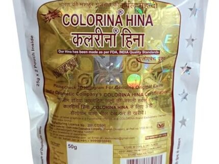 Colorina Hina Gujrati Herbal Henna Powder, Natural Black 6.1, 50g (Pack of 5) | Colors Hair not Skin (Natural Black 6.1)