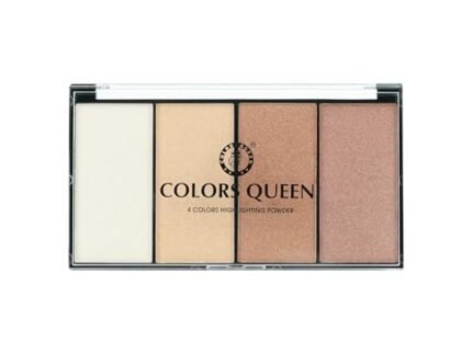 Colors Queen 4 Colors Highlighting Powder with Highlighter, Blush, Blush Topper & Eyeshadow | Easily Blendable | Highly Pigmented Highlighter Palette for Face Makeup (Shade – 01, 32g)